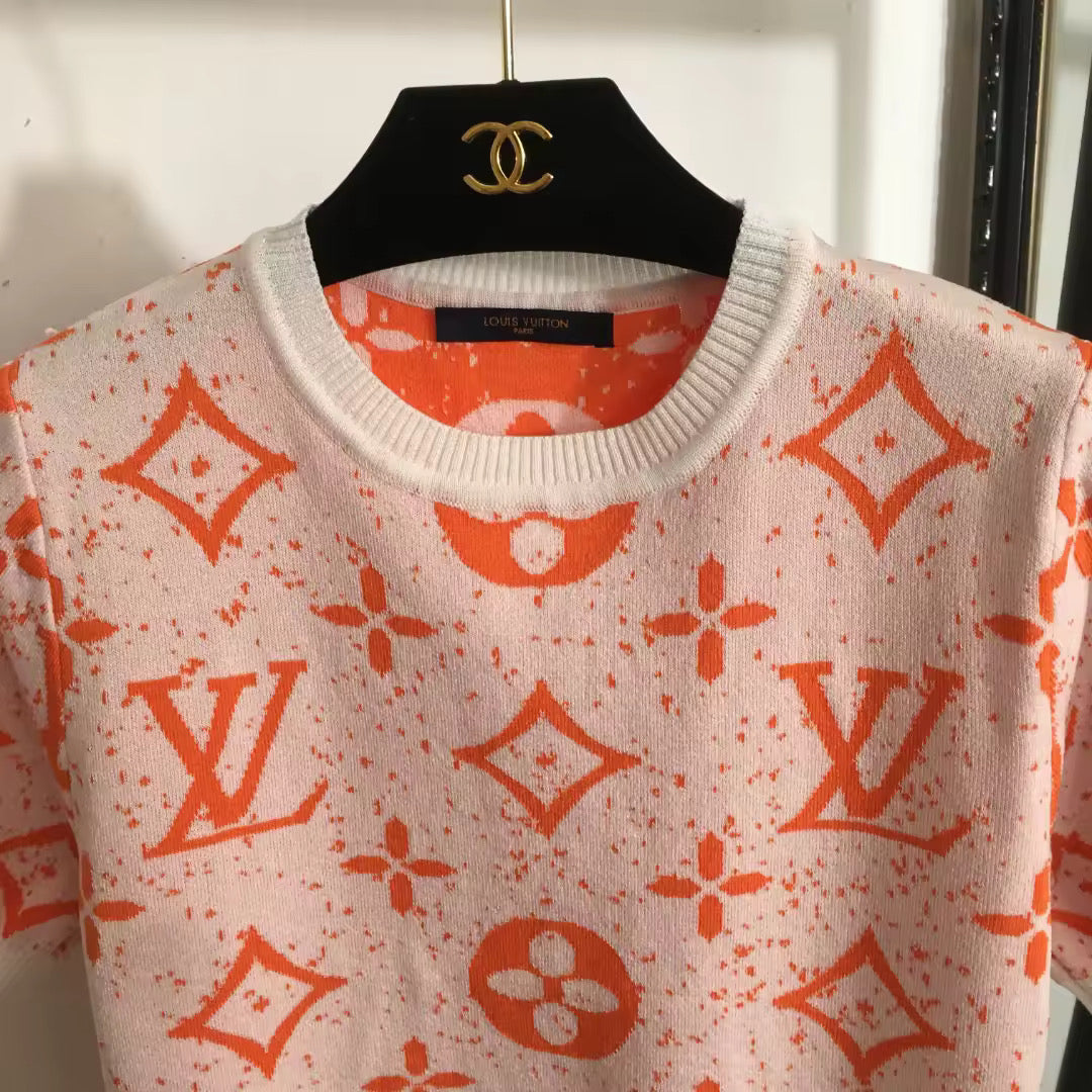 Orange & White Top