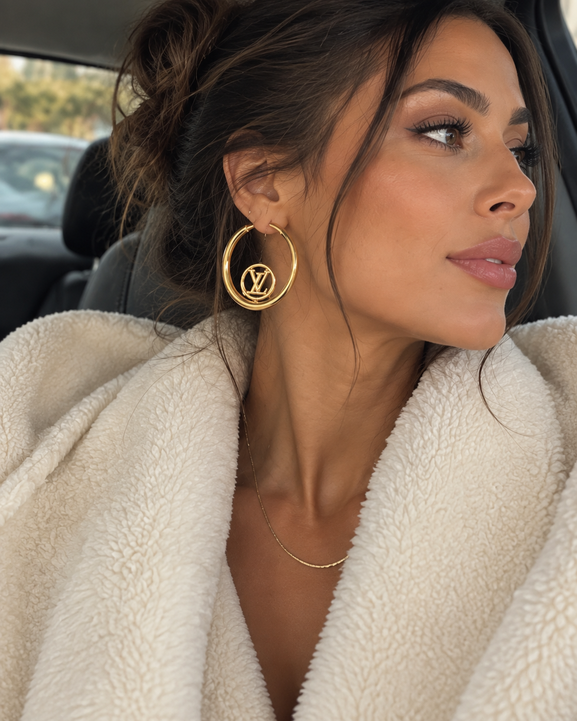 Golden Icon Statement Hoops