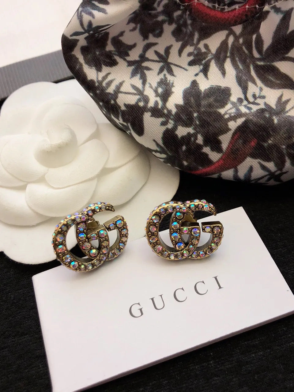 Small multi crystal earrings