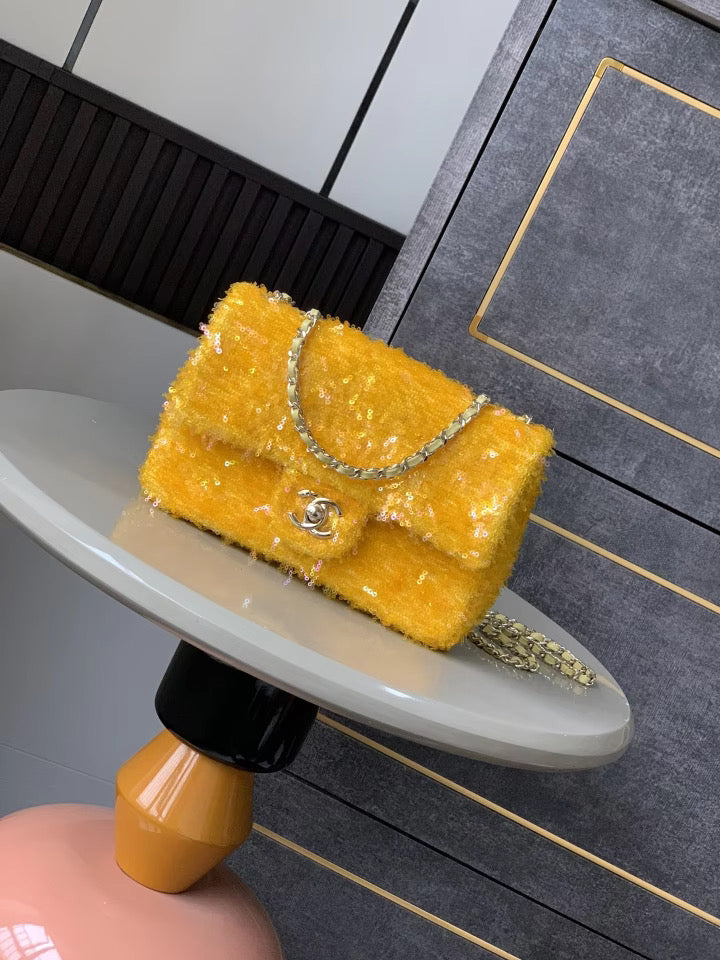 Yellow Sequins Purse