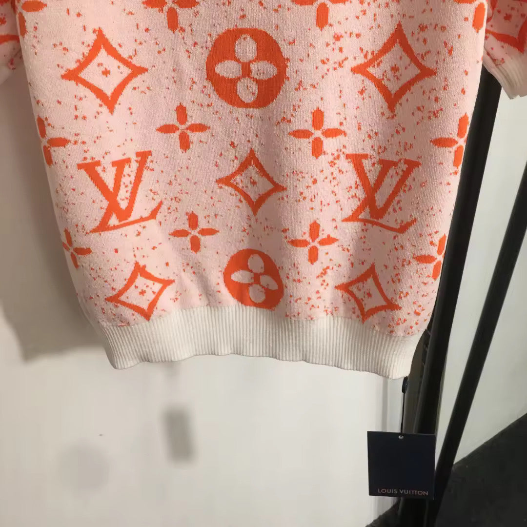 Orange & White Top