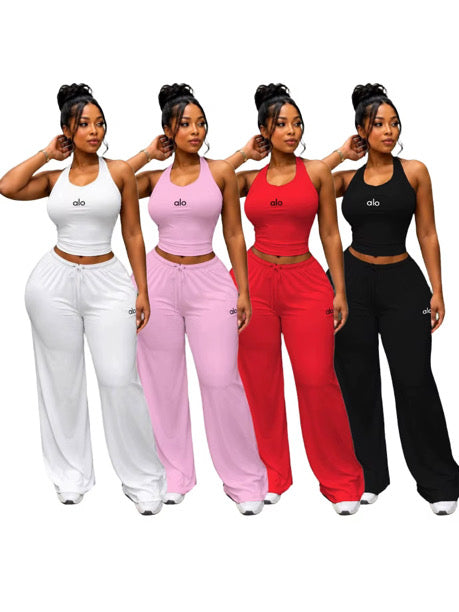 Stretchy halter top pant set (FINAL PRICE)