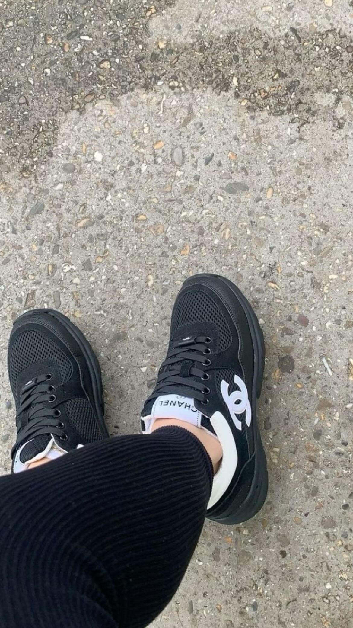 Black Tennis shoes with white