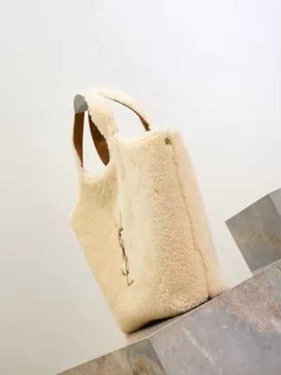 Shearling Tote with wallet