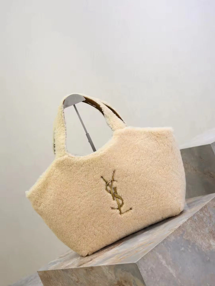 Shearling Tote with wallet