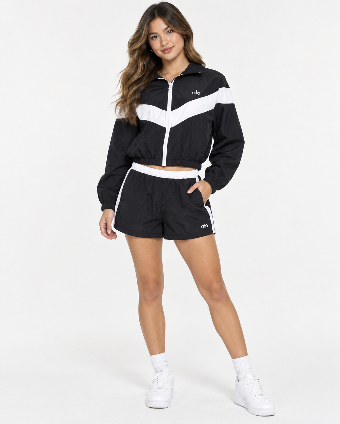 Sport Luxe Windbreaker Short Set