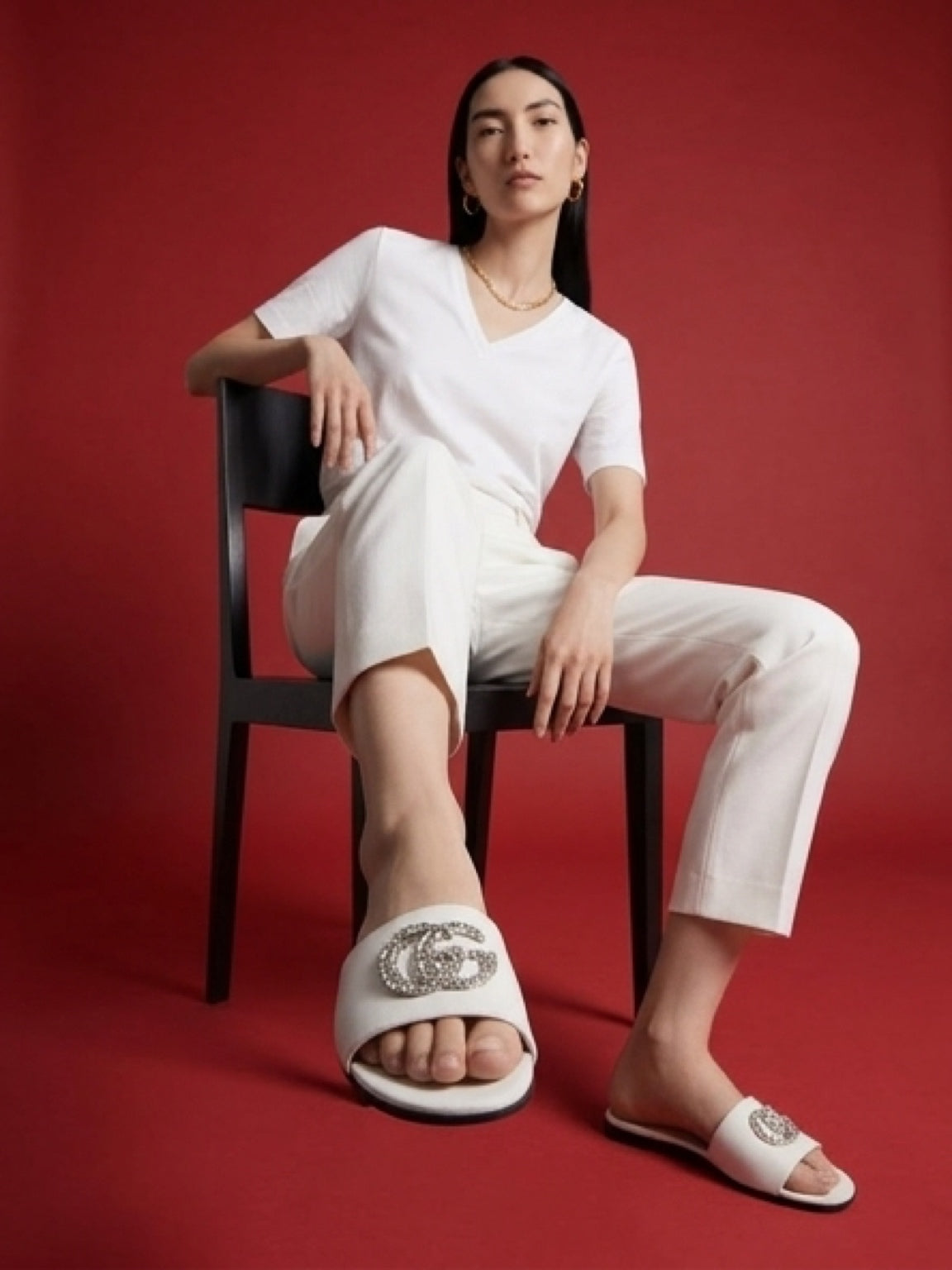 Leather Sandals with crystal