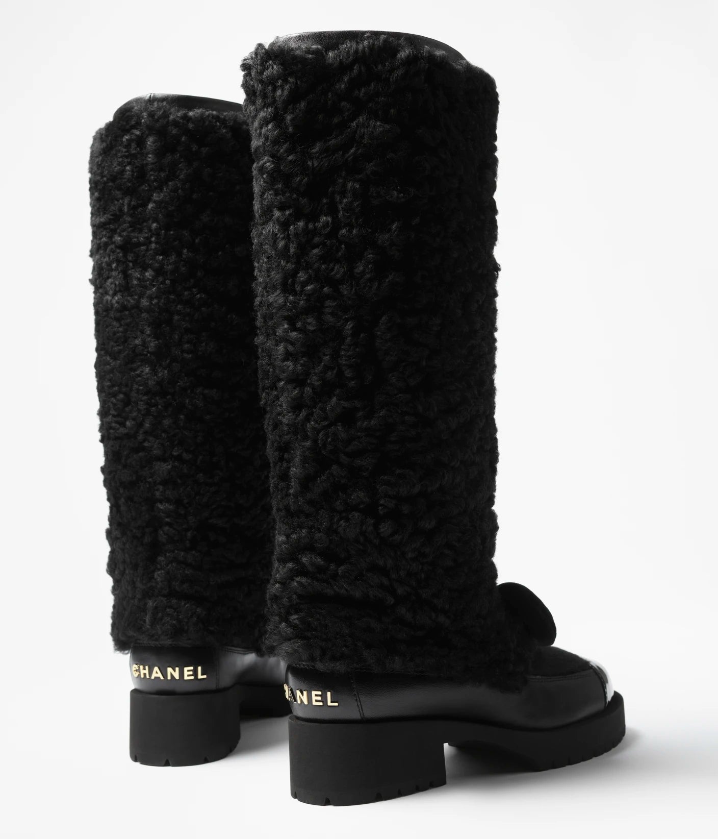 Cream or Black Furry Boot