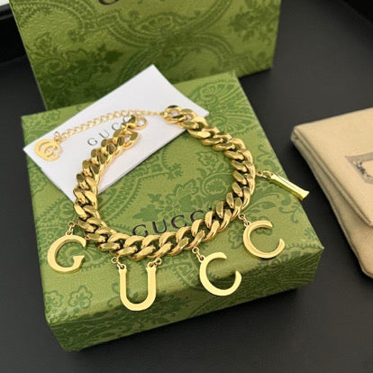 Gold letter bracelet