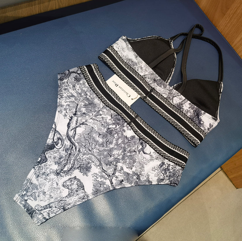Dark Navy & White Swim