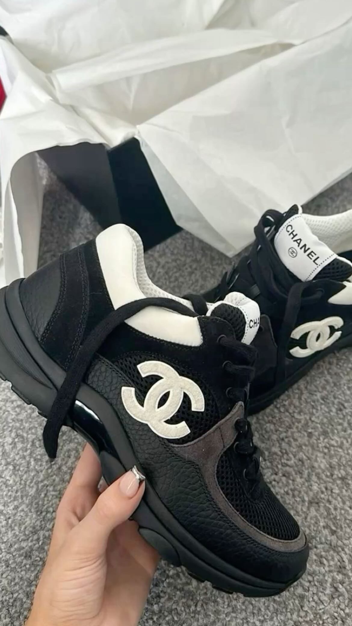 Black Tennis shoes with white