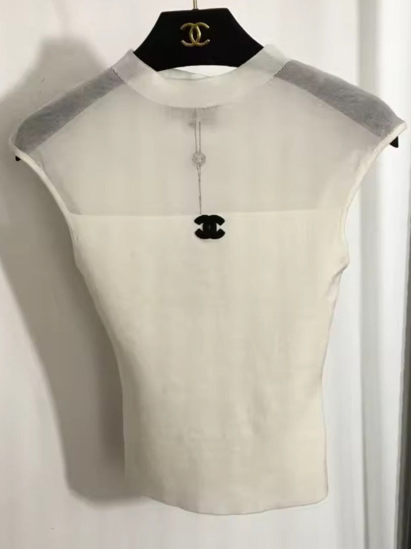 Sheer Neck Top