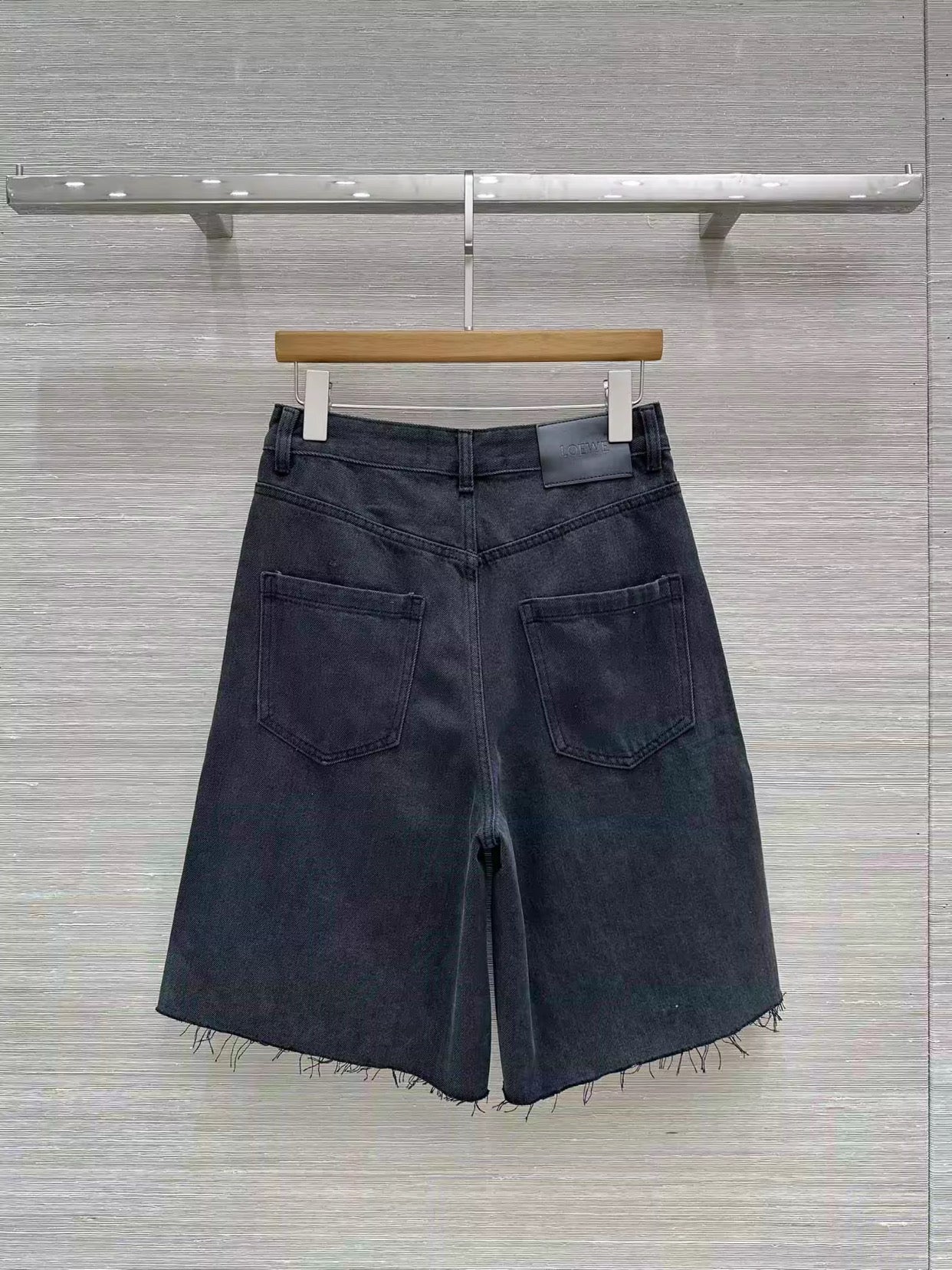 Dark denim long shorts
