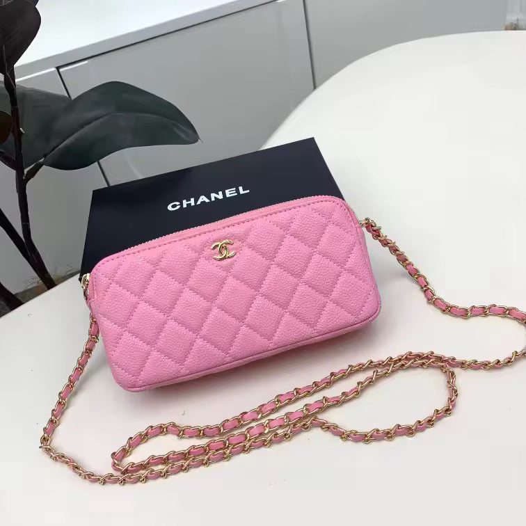 Square oblong bag with gold hardware