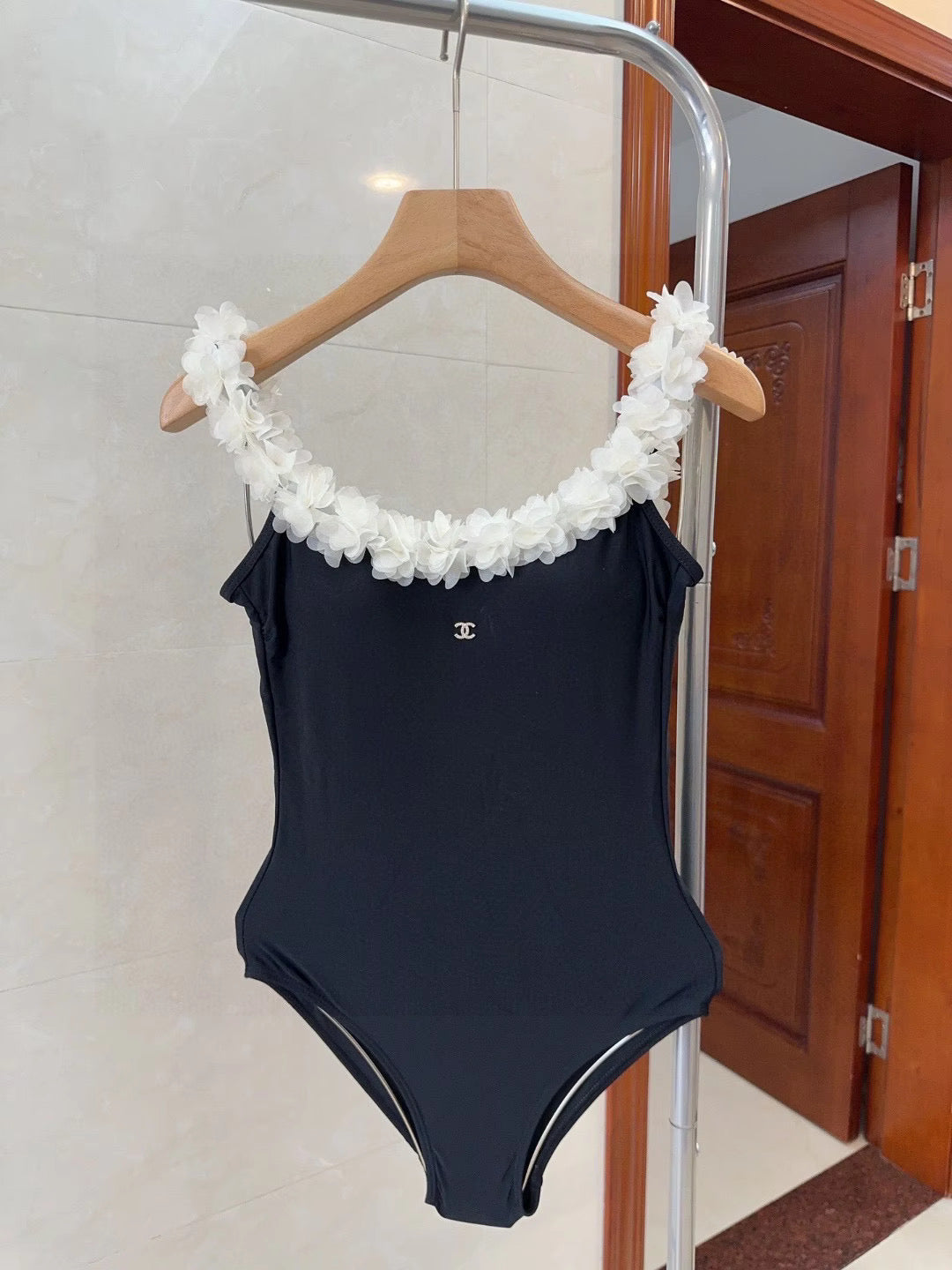 One piece floral neck