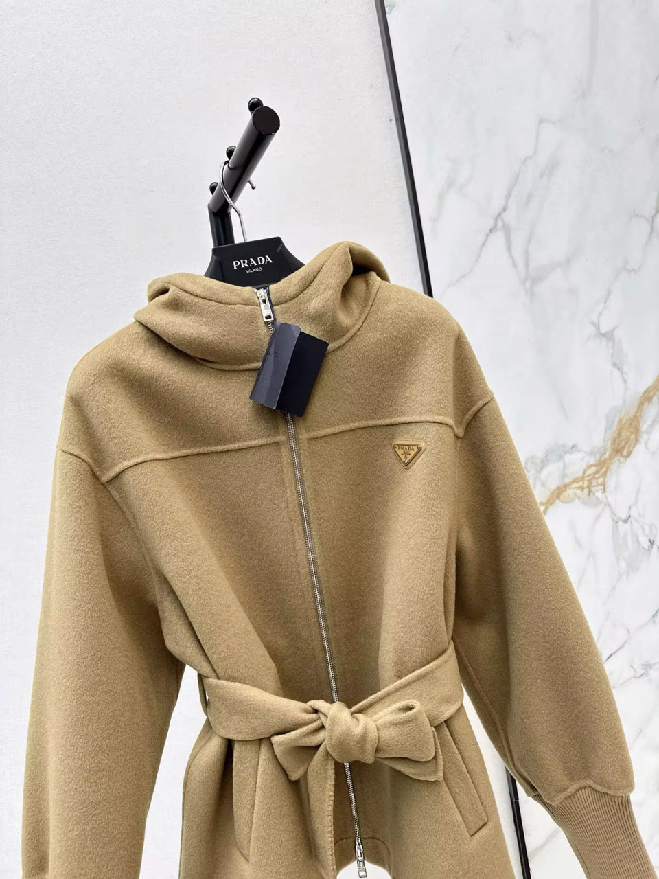 Coat with hoodie