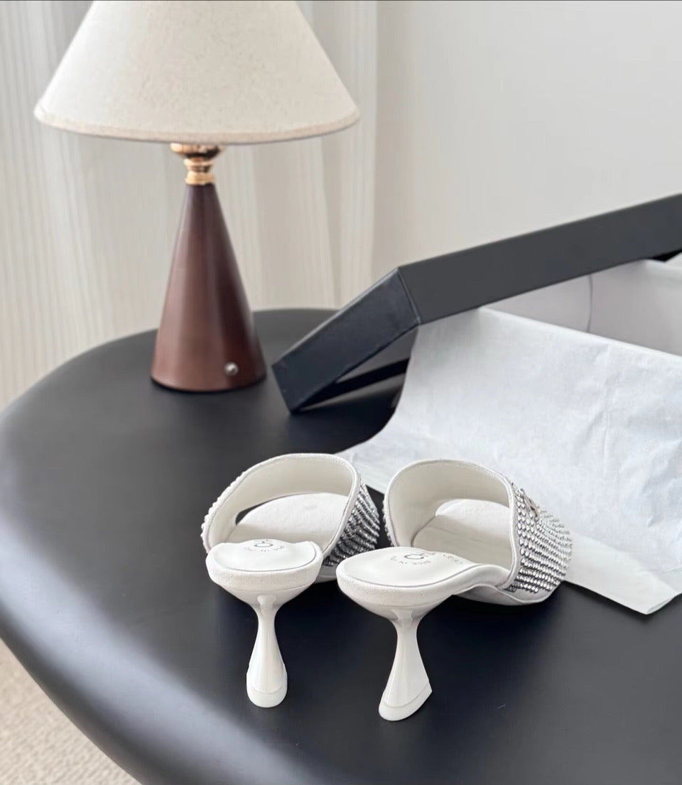 Bedazzled or Patent Mules