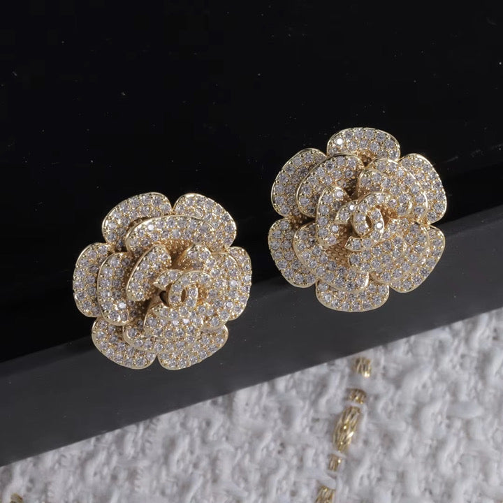 Bedazzled Flower Earrings