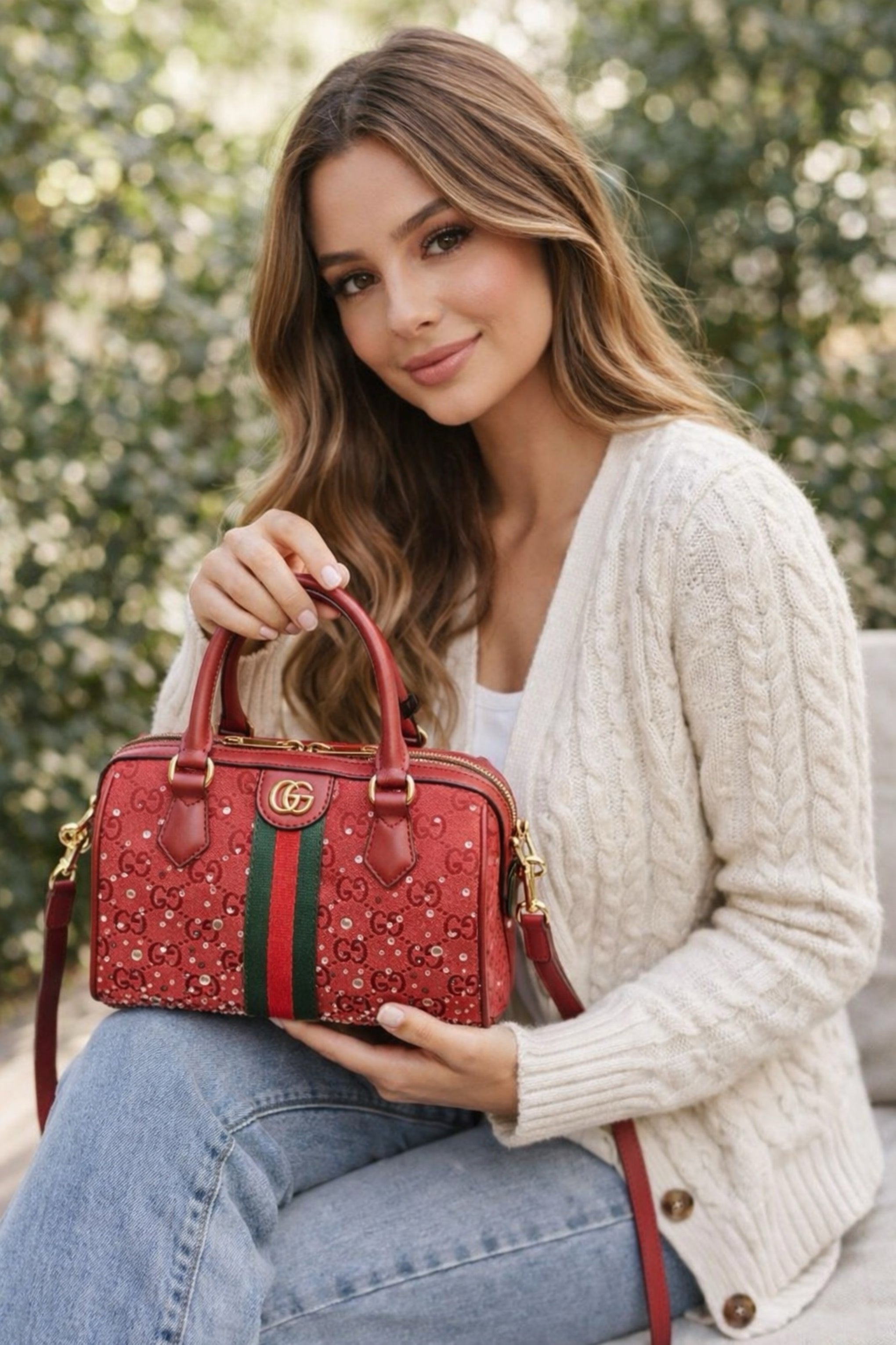 Bedazzled Red Bag