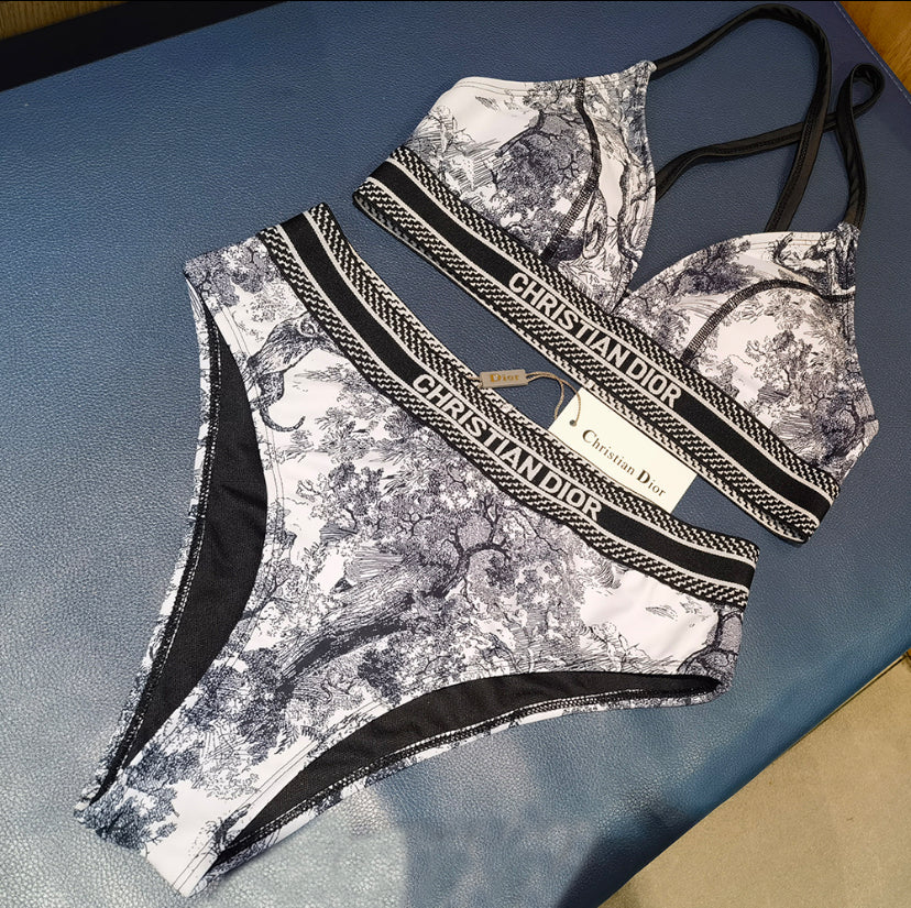 Dark Navy & White Swim