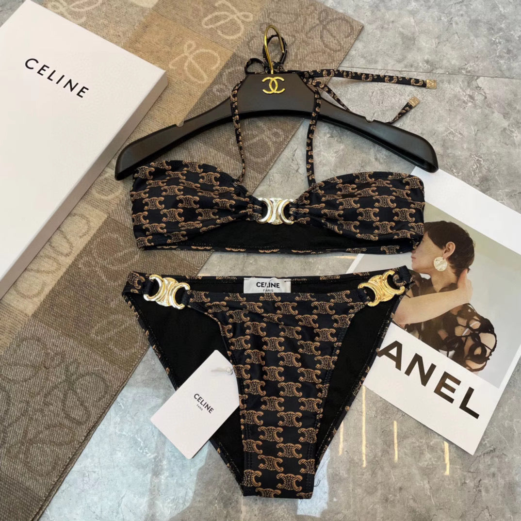 Brown two piece swimwear