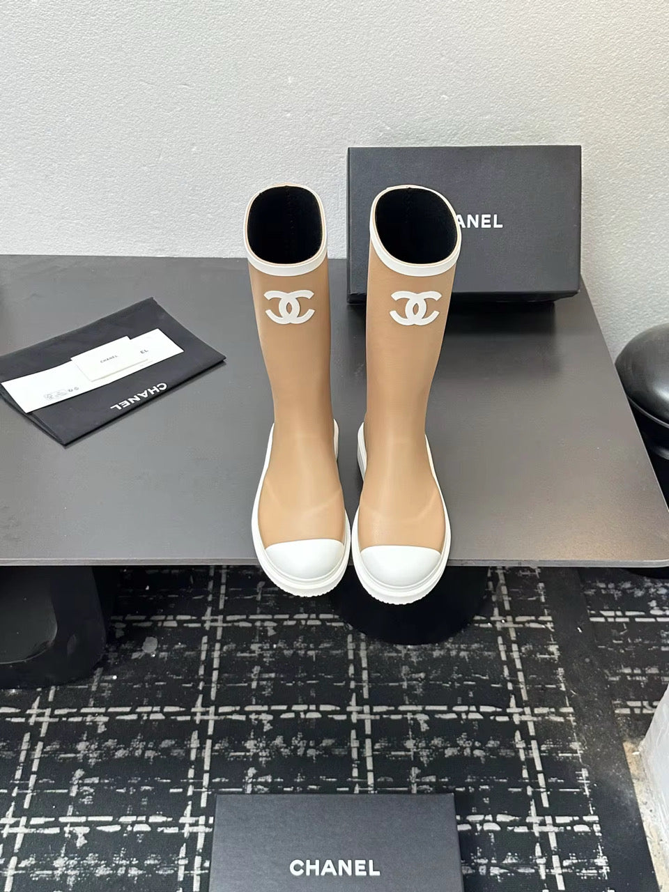 NEW! Rubber Boots white sole