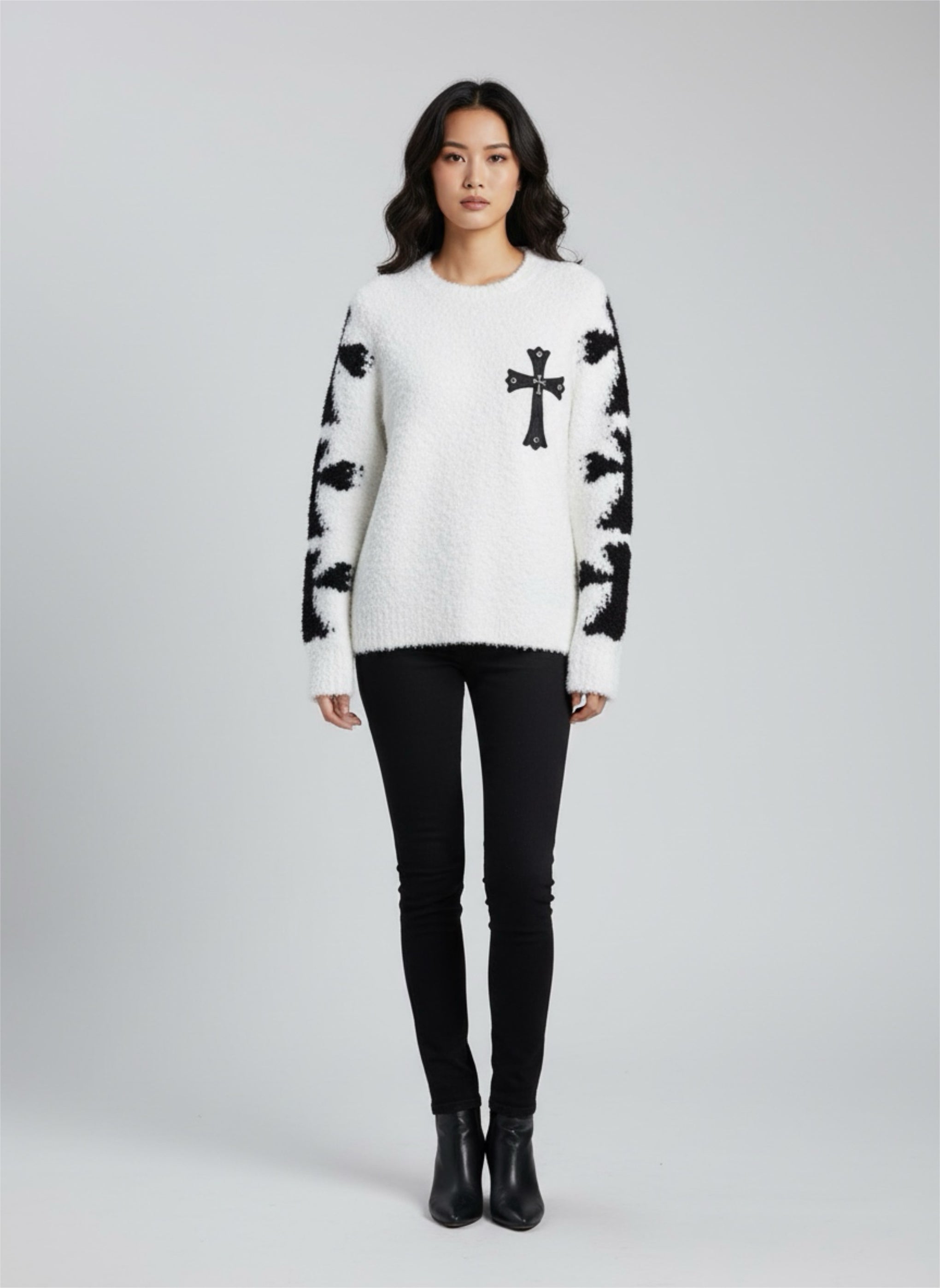 White long Sleeve with crosses