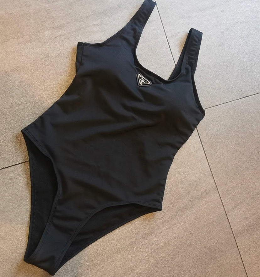 One piece black swim
