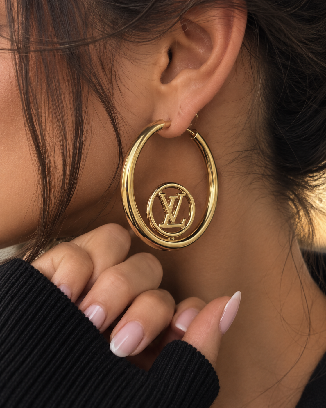 Golden Icon Statement Hoops