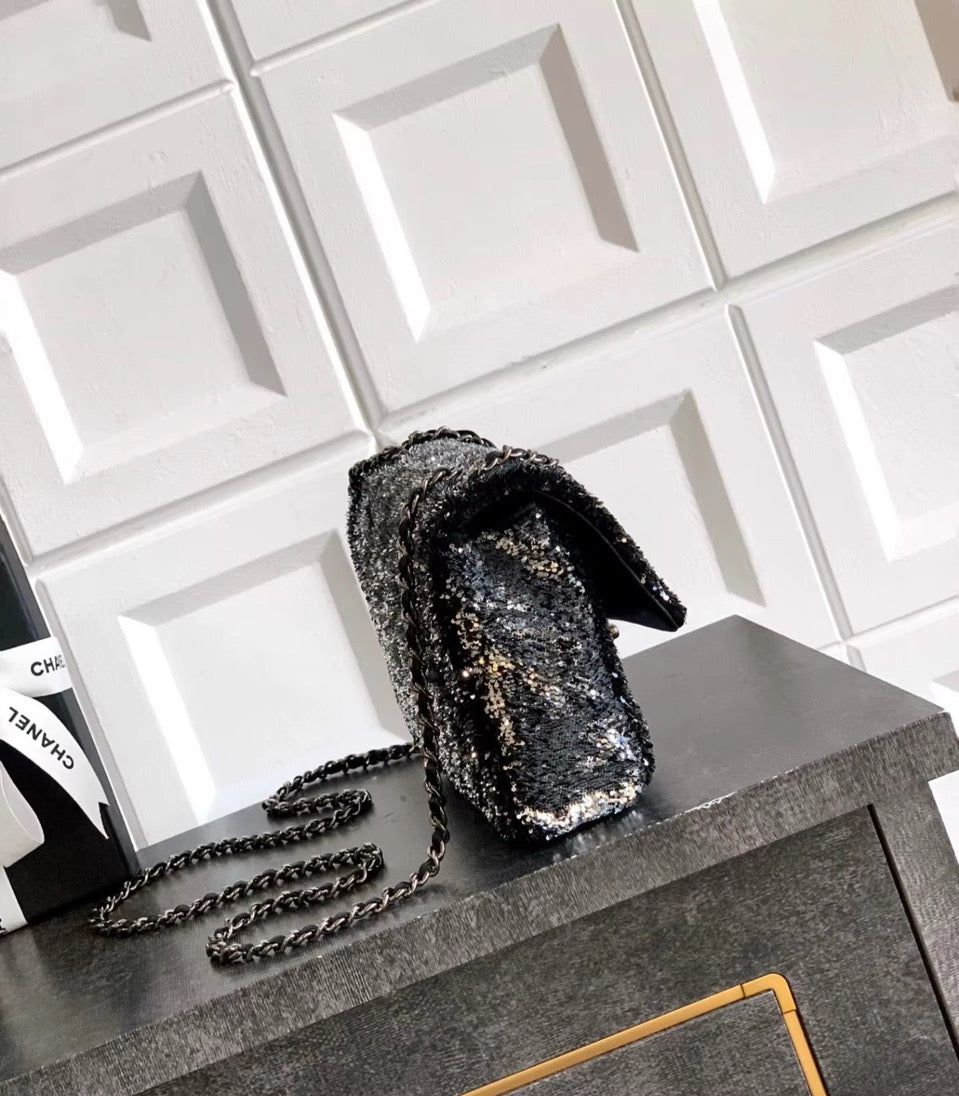 Black & Silver Sequins Bag