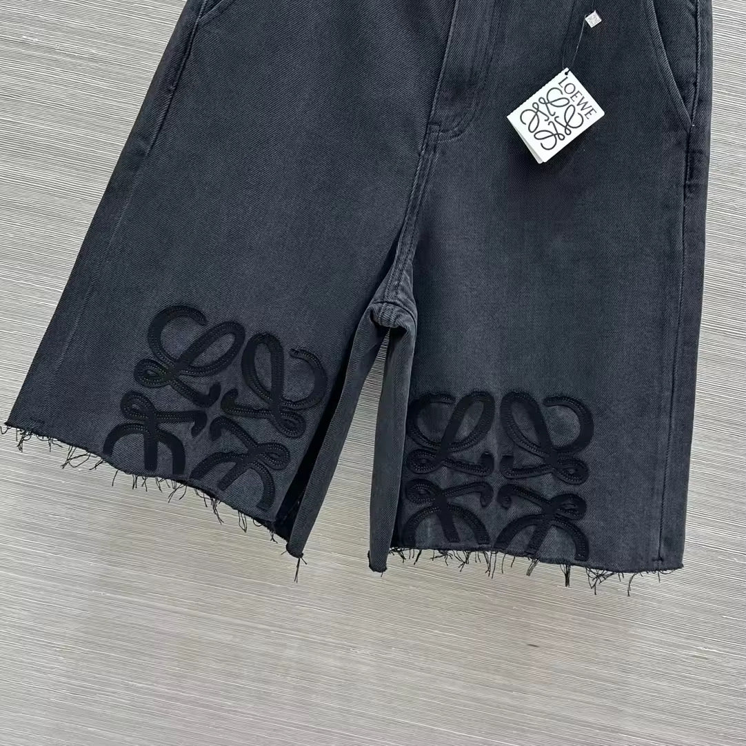 Dark denim long shorts