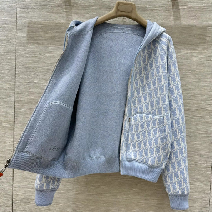 Baby Blue & White Zip Up (CART DISCOUNT)