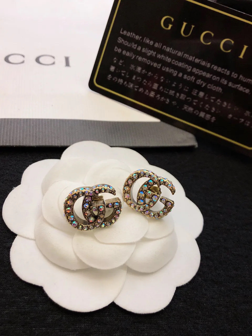 Small multi crystal earrings