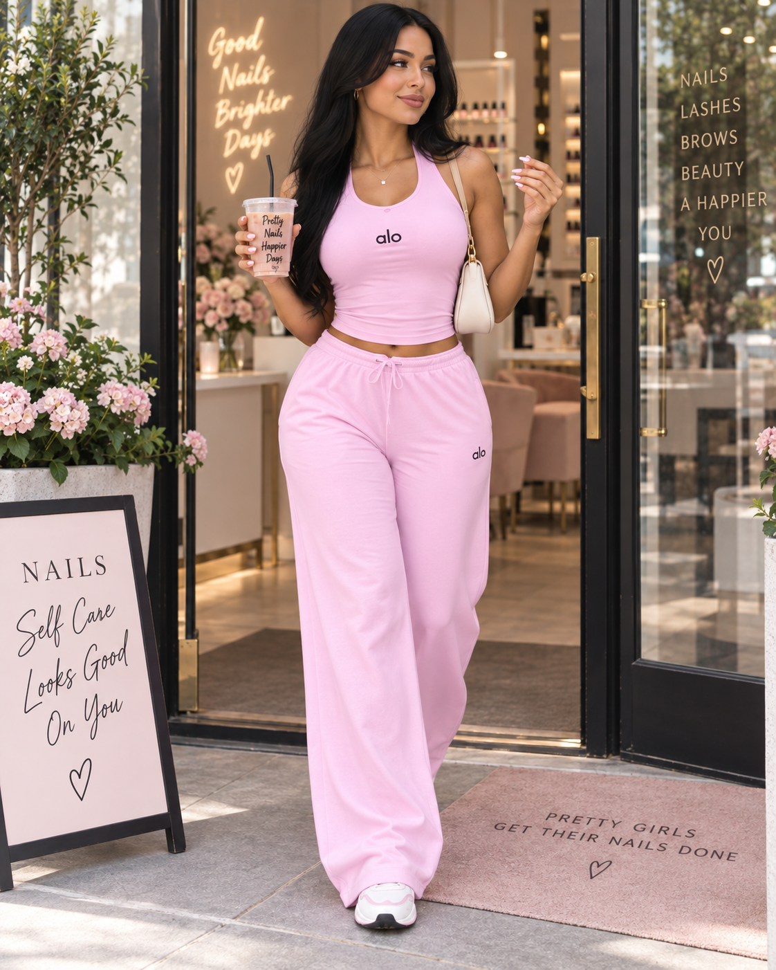 Stretchy halter top pant set | POPULAR