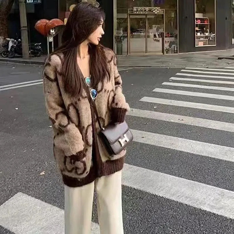 Reversible Brown long cardigan