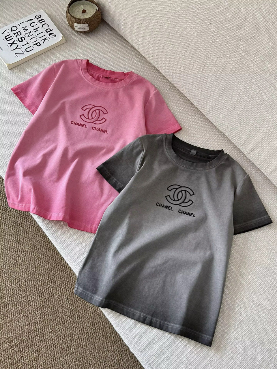 Gray or Pink circle neck