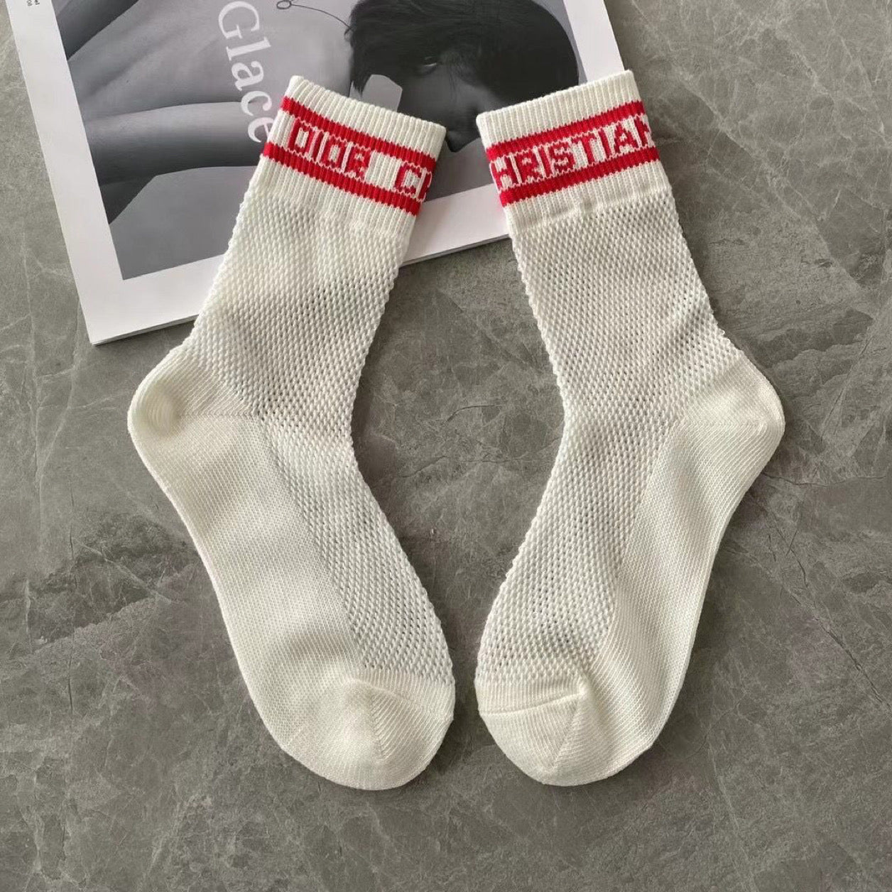 Medium Length White Socks