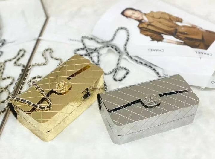 Quilted Hammered Metal Bag