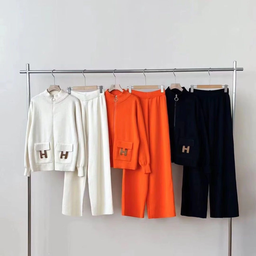 Zip up Cardigan set