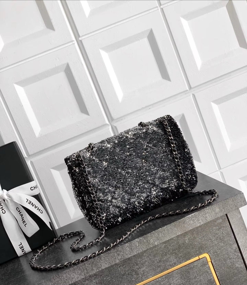 Black & Silver Sequins Bag