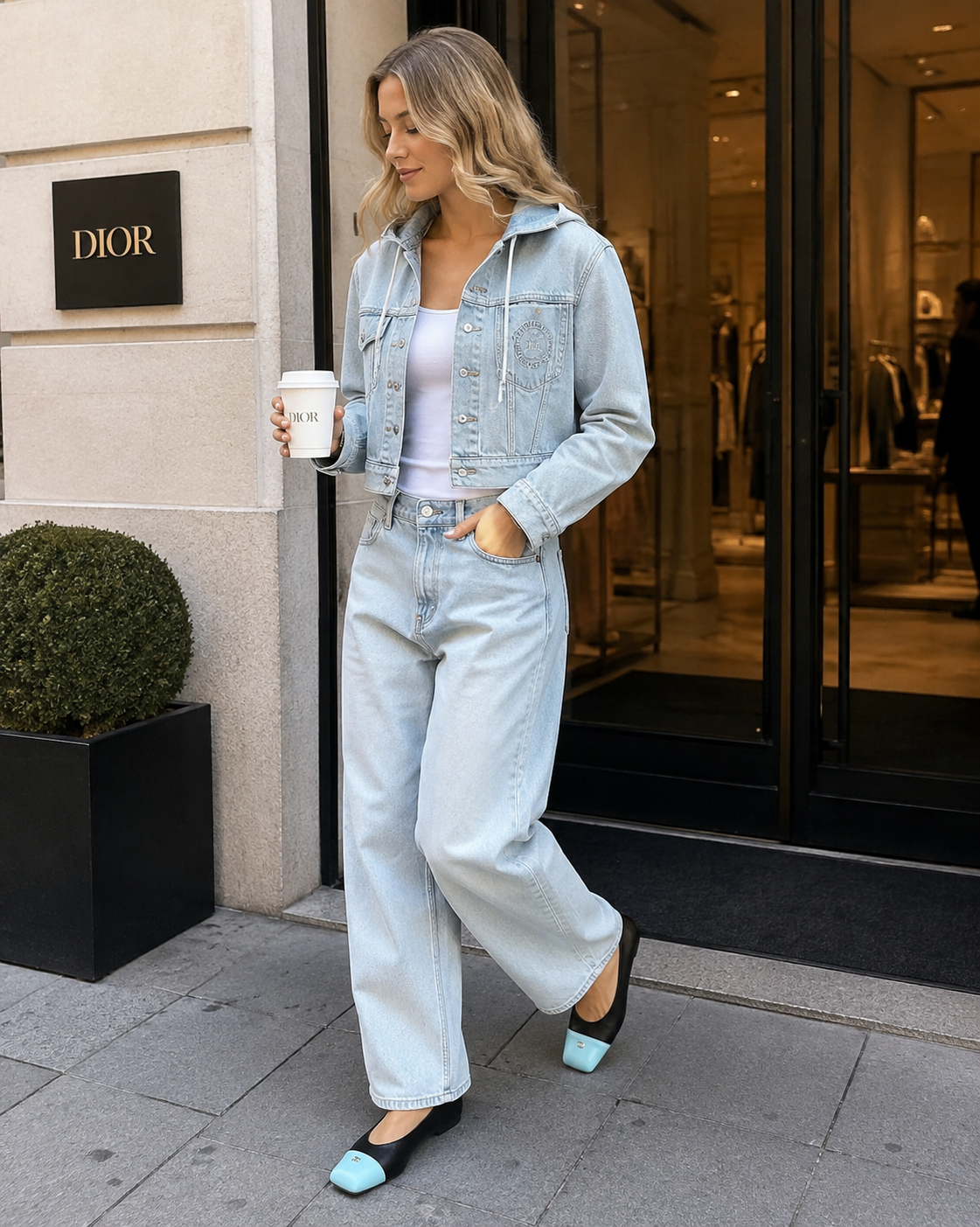 The Parisian Denim Hoodie Jacket