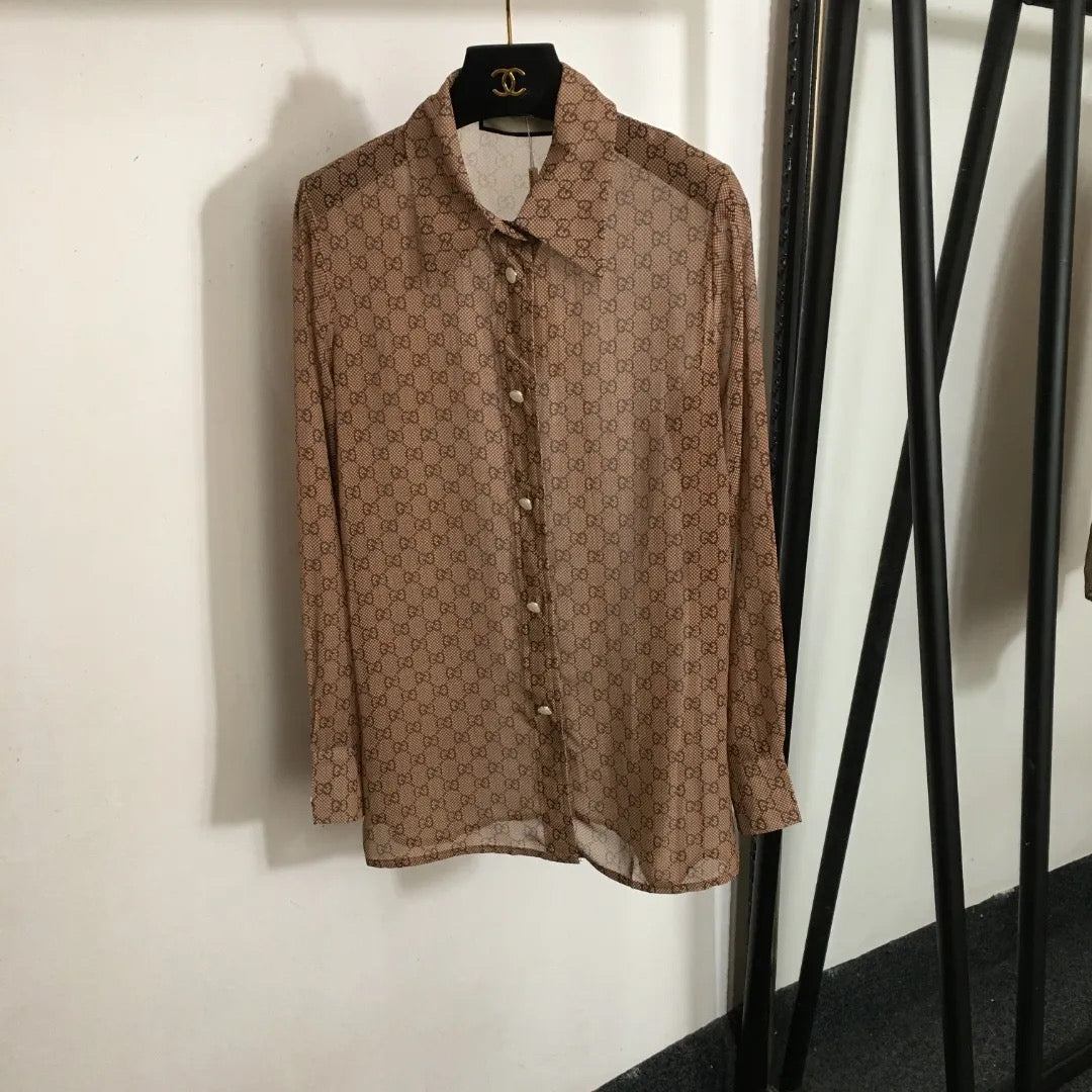 Brown sheer top & Skirt