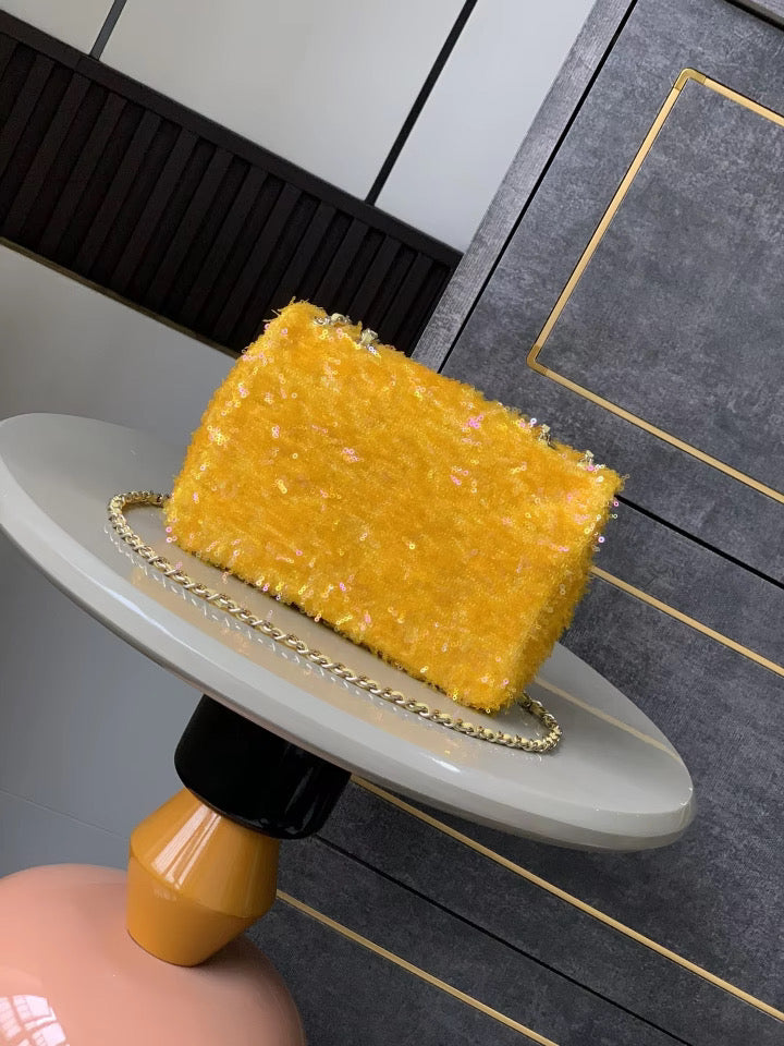 Yellow Sequins Purse