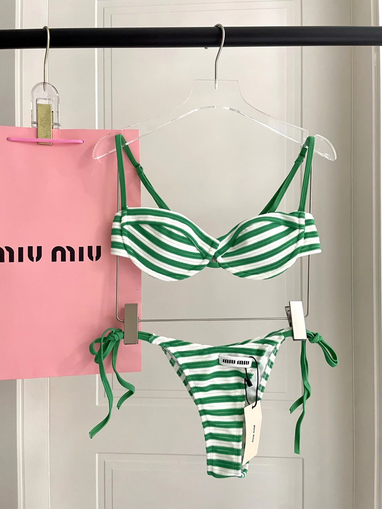 Green & White Bikini
