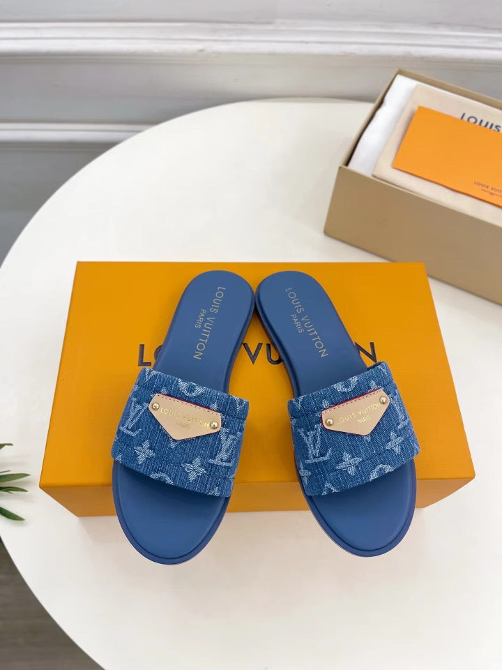 Denim Flat Sandals