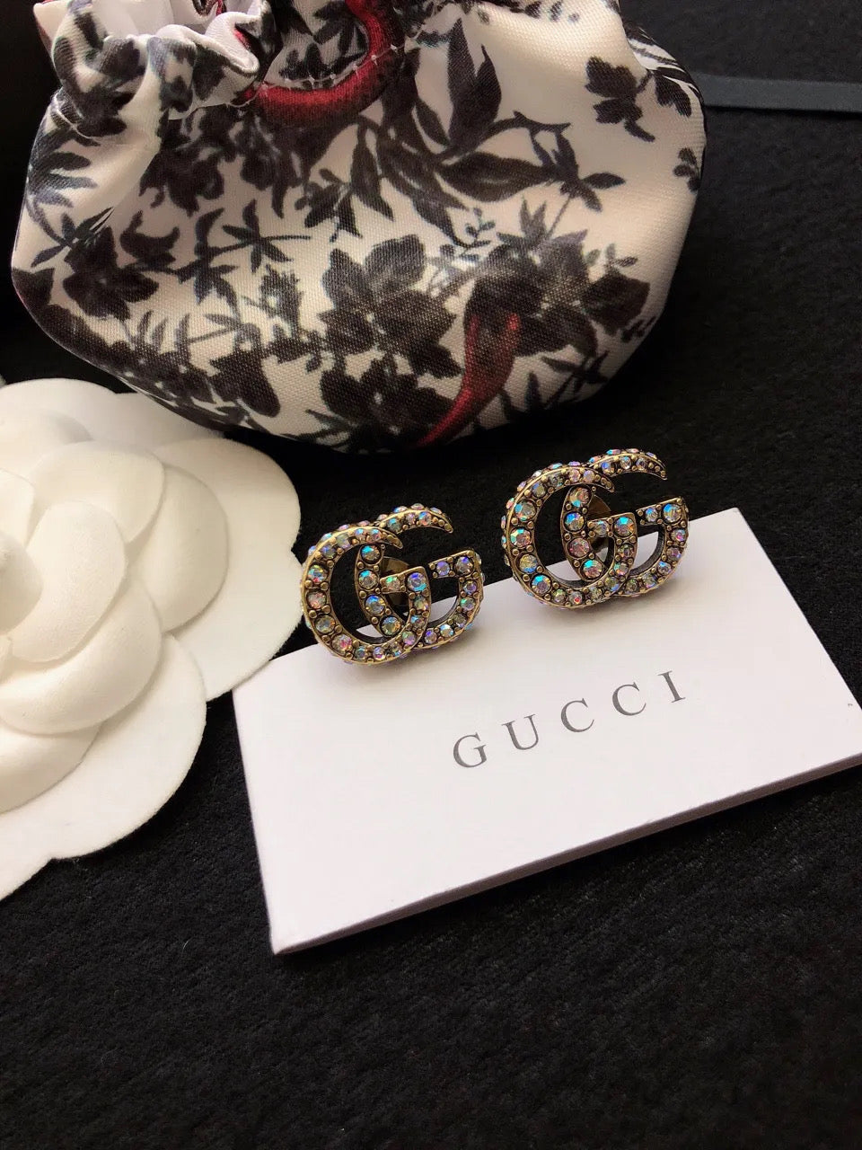 Small multi crystal earrings