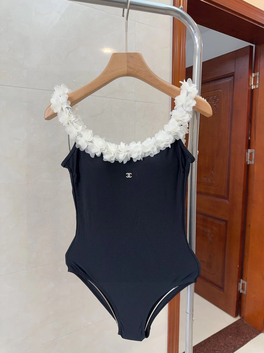 One piece floral neck