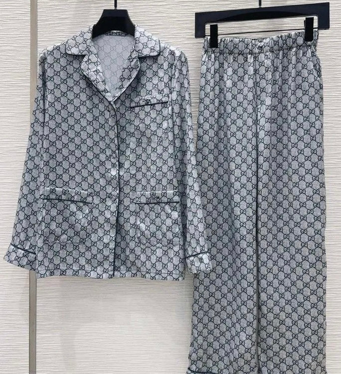 Silk twill pajama set