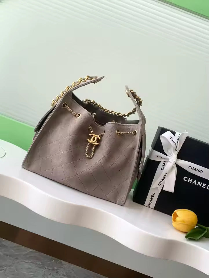 Suede Gray Purse