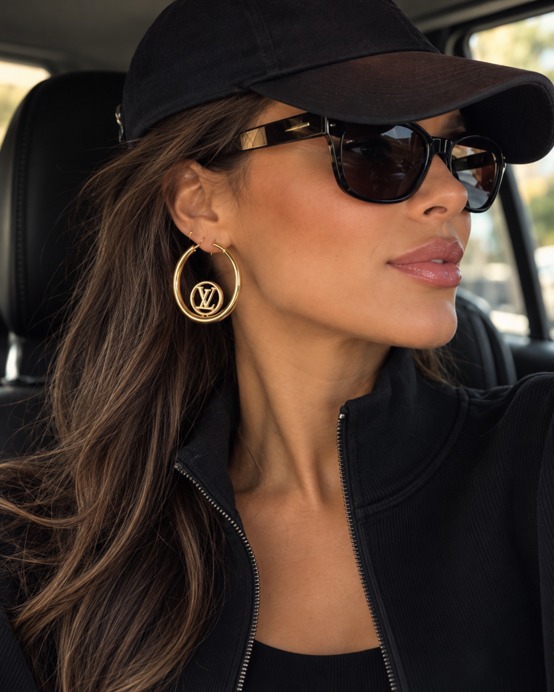 Golden Icon Statement Hoops